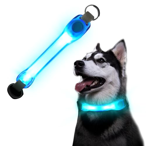 flintronic LED Leuchthalsband Hunde Halsband, Leuchtend Hundehalsband, Sicherheits LED Leuchtband für Hunde Katzen, LED Licht Blinklicht mit Klettverschluss, Helle Sicherheit für Die Nacht von flintronic