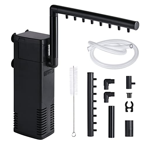 flintronic Aquarium Filter, 8W Aquarium Pumpe, Einstellbarer Aquarium Innenfilter Sauerstoffpumpe mit Kleine Bürste, Durchfluss Aquarienfilter mit 600L/H Wasserpumpe für 80L Aquarium Wasserfilter von flintronic