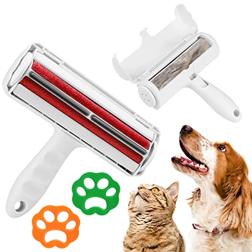 flintronic Tierhaarentferner Fusselrolle, Fusselrolle Tierhaare, Fusselrolle für Haustierhaar, Fusselbürste Fusselroller für Hundehaare Katzenhaare Wiederverwendbar auf Sofa Kleidung Teppich Möbel von flintronic