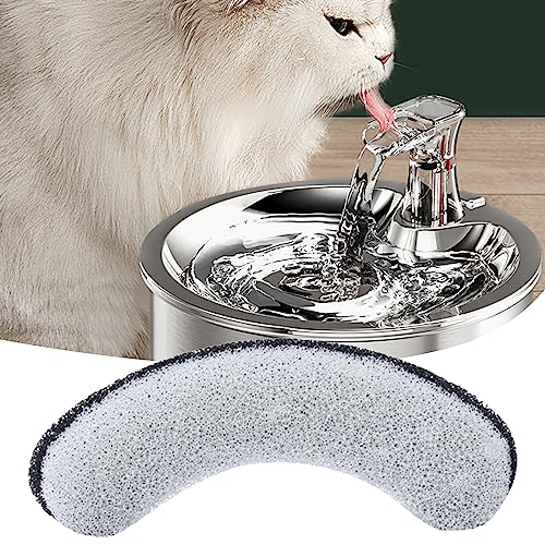 Katzenwasserbrunnenfilter, 5 Stück, Ersatz-Wasserspender für Haustiere, Schaumstofffilter mit Kokosnussschalen-Aktivkohle und PP-Baumwolle, 5 Stück, 11,4 x 0,2 cm von floatofly