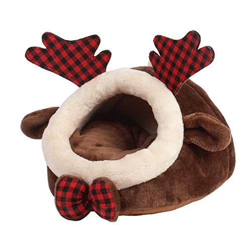 floatofly Donut Cuddle Cat Bed,Cat Guinea Pig Hamster Chihuahua House Cartoon Dog Nest Cushion Pet Supplies Comfortable Sleeping Winter Brown L von floatofly