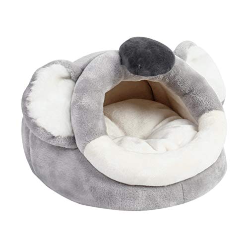 floatofly Donut Cuddle Cat Bed,Cat Guinea Pig Hamster Chihuahua House Cartoon Dog Nest Cushion Pet Supplies Comfortable Sleeping Winter Grey XL von floatofly