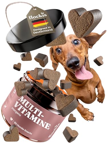 flockis - 90 MULTIVITAMIN Tabletten als Snacks - Vitamine für Hunde - Vitamin B Komplex Hund - statt Bierhefe Hund, Knochenmehl für Hunde, Seealgenmehl Hund & Fischöl für Hunde. von flockis
