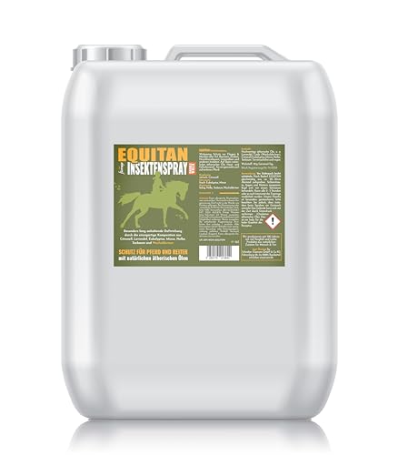 florage EQUITAN 10L Kanister Insektenschutz Pferd Xtra Strong mit Wacholderteer, gegen Mücken, Fliegen, Bremsen, Zecken usw. Auf natürlicher Basis ätherscher Öle von florage