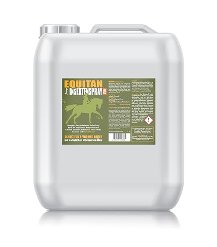 florage EQUITAN 5L Kanister Insektenschutz Pferd Xtra Strong mit Wacholderteer, gegen Mücken, Fliegen, Bremsen, Zecken usw. Auf natürlicher Basis ätherscher Öle von florage