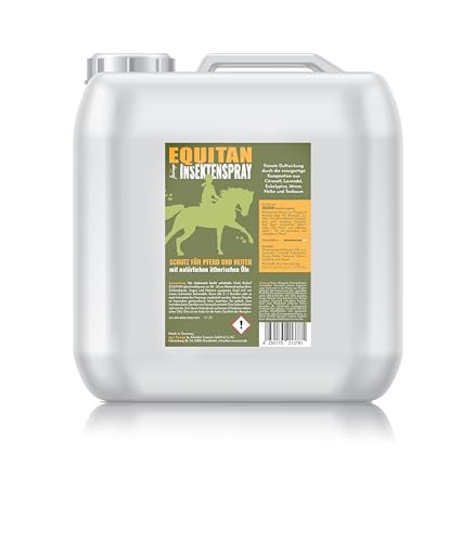 florage EQUITAN Insektenspray 3L Kanister, Natürlicher Schutz für Pferde und Reiter, Effektiv gegen Fliegen, Mücken, Bremsen, Zecken usw., Wirkung durch Ätherische Öle, Vegan, 500ml von florage