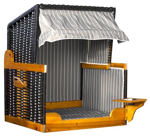 foolonli Strandkorb Hunde Tier-Bett Wasser-Napf PE inkl. Hülle Garten Haus Anthrazit Maritim Bausatz von foolonli
