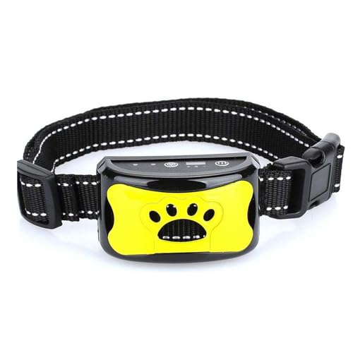 Emmalove Antibell Halsband – Tierfreundlich & Effektiv, Schnell Reinigbar, Leiser Betrieb für Ruhe im Alltag, Hochwertig & Komfortabel, Wasserdicht und Langlebig (Gelb) von forbany