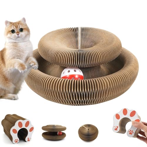 Pelzfreunde Kratzkokon, Katzenkratzbrett mit Ballbahn – Bekämpft Langeweile & Stress, Schützt Möbel vor Kratzspuren, Flexibel formbar & faltbar, Langlebig von forbany