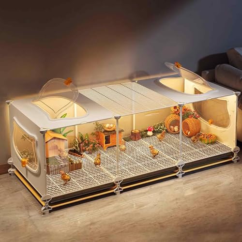 Rutin Hühnerzuchtbox, Stall, Wachtel, Frettchen, Chinchilla, Meerschweinchenkäfig, transparente Sicht, verschlüsselte Fußpolster, Tablett-Design, 8 Sets (Größe: 109 x 49 x 45 【kann 10–15 erhöhen】 von forestalk