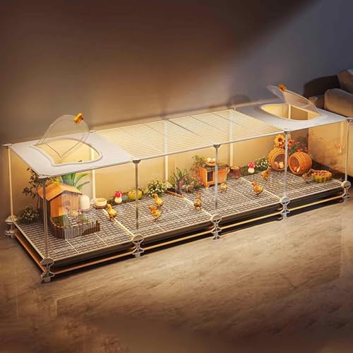 Rutin Hühnerzuchtbox, Stall, Wachtel, Frettchen, Chinchilla, Meerschweinchenkäfig – transparente Sicht, verschlüsselte Fußpolster, Tablett-Design – 8 Sets (Größe: 139 x 39 x 45 cm [kann 15–25 Tiere von forestalk
