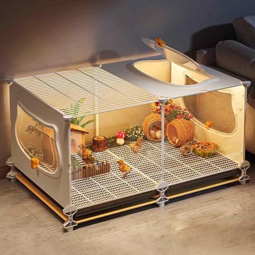 Rutin Hühnerzuchtbox, Stall, Wachtel, Frettchen, Chinchilla, Meerschweinchenkäfig – transparente Sicht, verschlüsselte Fußpolster, Tablett-Design – 8 Sets (Größe: 75 x 49 x 45 cm [kann 6–8 Tiere von forestalk