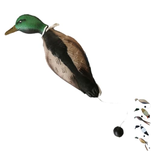 Interaktives Hundespielzeug - Anti Stress Ente für Hunde, Jagdtrainings-Spielzeug aus Naturkautschuk, Realistische Grüne Ente mit Quietscher, Apportierspielzeug für Jagdhunde von forjinxin