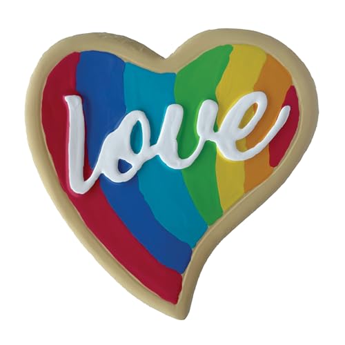 foufouBRAND Rainbow One Love Sugar Cookie Kauspielzeug, Latex-Spielzeug, 11,4 cm Höhe, Haustierzubehör von FOUFIT