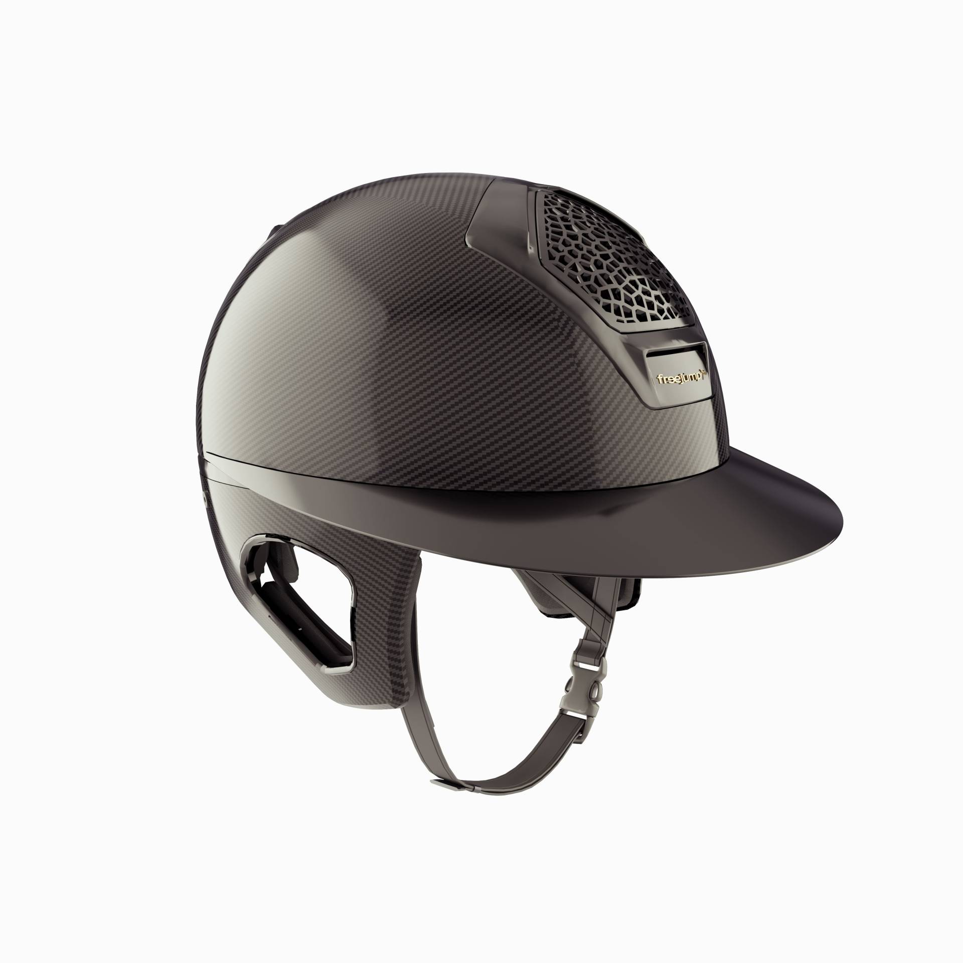 Freejump Reithelm Voronoï Carbon mit Schläfenschutz Glossy Schwarz, Gr. M Freejump Reithelm Voronoï Carbon mit Schläfenschutz Glossy Schwarz, Gr. M von freejump