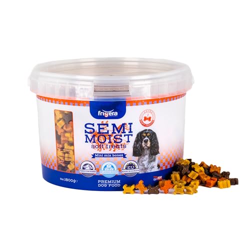 Frigera Semi-Moist Soft Treats Mini Mix Bones (6) 1800g - Weiche Hundeleckerlis, Leckere Belohnung für Training & Zwischendurch, Ohne Zugesetzten Zucker, Hergestellt in Belgien Frigera Semi-Moist Soft Treats Mini Mix Bones (6) 1800g - Weiche Hundeleckerlis, Leckere Belohnung für Training & Zwischendurch, Ohne Zugesetzten Zucker, Hergestellt in Belgien von friGERA