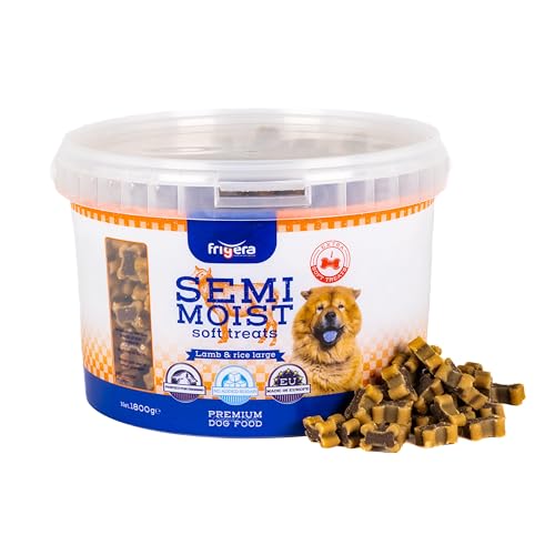 Frigera Semi-Moist Soft Treats Lamm & Reis Large 1800g - Weiche Hundeleckerlis, Leckere Belohnung für Training & Zwischendurch, Ohne Zugesetzten Zucker, Hergestellt in Belgien von friGERA