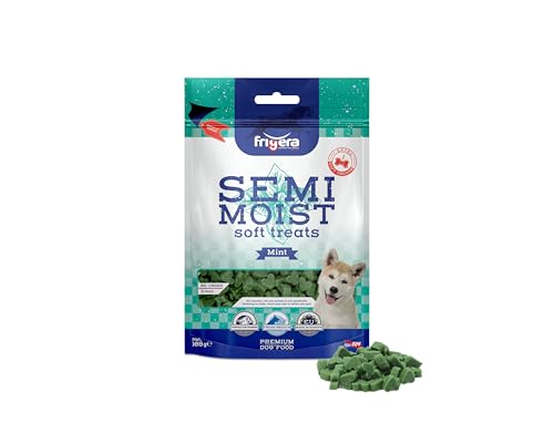 Frigera Semi-Moist Soft Treats Minze 165g - Weiche Hundeleckerlis, Leckere Belohnung für Training & Zwischendurch, Ohne Zugesetzten Zucker, Hergestellt in Belgien von friGERA