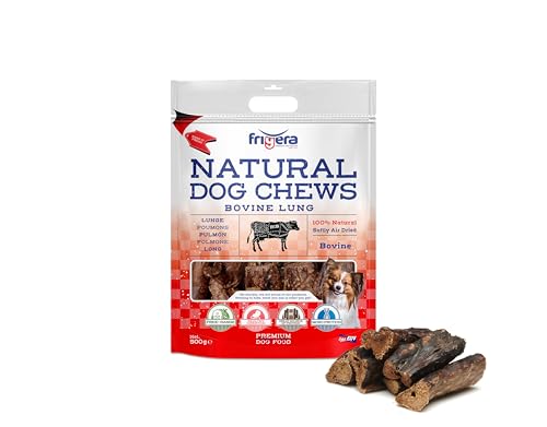 Frigera Rinderlunge 500g – Natürliche, Proteinreiche Leckerlis für Hunde, Gluten- und Getreidefrei, Hochwertige Hundesnacks ohne Zusatzstoffe von friGERA