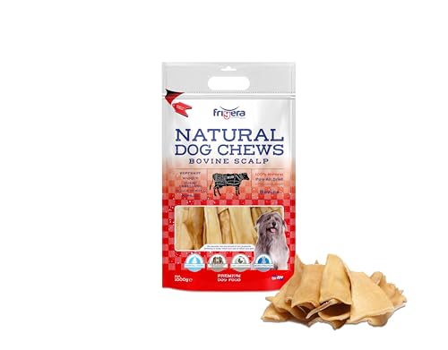 Frigera Rinderkopfhaut 1000g – Natürliche, Proteinreiche Leckerlis für Hunde, Gluten- und Getreidefrei, Hochwertige Hundesnacks ohne Zusatzstoffe von friGERA