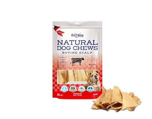 Frigera Rinderkopfhaut 500g – Natürliche, Proteinreiche Leckerlis für Hunde, Gluten- und Getreidefrei, Hochwertige Hundesnacks ohne Zusatzstoffe von friGERA