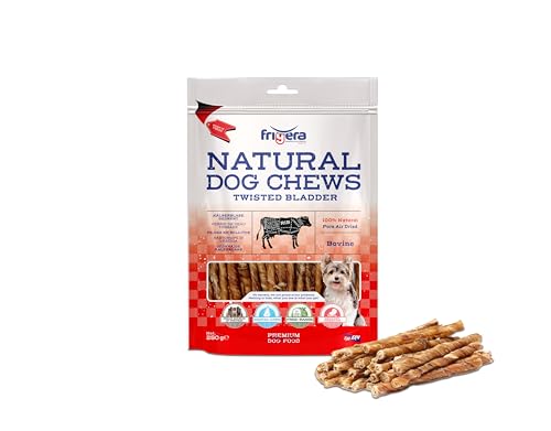 friGERA Kälberblase gedreht 250g - Rind, Natürliche, Proteinreiche Leckerlis voor Hunde, Gluten- und Getreidefrei, Hochwertige Hundesnacks ohne Zusatzstoffe von friGERA