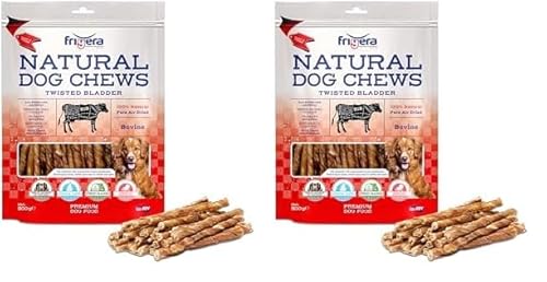 friGERA Kälberblase gedreht 500g - Rind, Natürliche, Proteinreiche Leckerlis voor Hunde, Gluten- und Getreidefrei, Hochwertige Hundesnacks ohne Zusatzstoffe (Packung mit 2) von friGERA