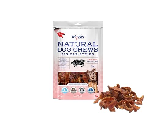 Frigera Schweineohrenstücke 500g – Natürliche, Proteinreiche Leckerlis für Hunde, Gluten- und Getreidefrei von friGERA