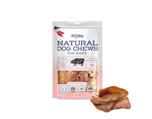 Frigera Schweineohren 200g – Natürliche, proteinreiche Leckerlis für Hunde, Gluten- und getreidefrei, langanhaltender Kauspaß. von friGERA