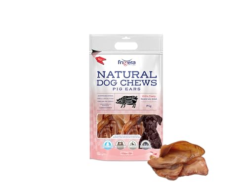 Frigera Schweineohren 750g – Natürliche, proteinreiche Leckerlis für Hunde, Gluten- und getreidefrei, langanhaltender Kauspaß. von friGERA