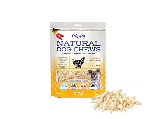 Frigera Gepuffte Hähnchenfüsse 250g – Hochwertige Hundesnacks, Wenig Geruch, Mono-Protein, Gluten- und Getreidefrei von friGERA