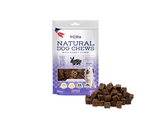 Frigera Kaninchenwürfel 250g – Geruchsarme, Proteinreiche Leckerlis für Hunde, Gluten- und Getreidefrei, Perfekt für Training. von friGERA