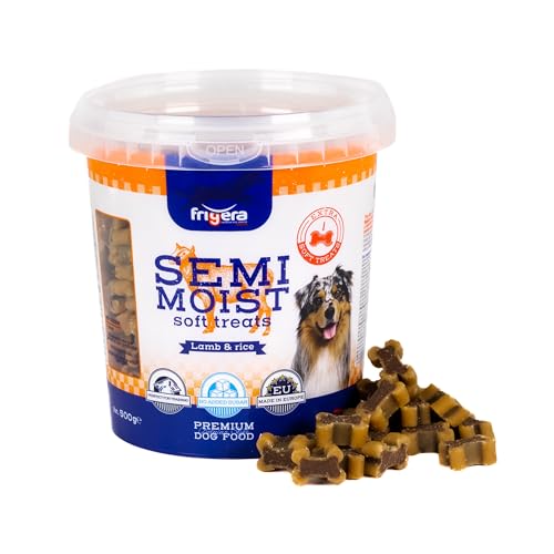 Frigera Semi-Moist Soft Treats Lamm & Reis 500g - Weiche Hundeleckerlis, Leckere Belohnung für Training & Zwischendurch, Ohne Zugesetzten Zucker, Hergestellt in Belgien von friGERA