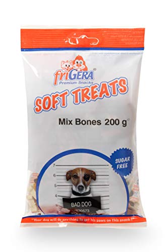 friGERA Semi-Moist Soft Treats Mix Bones (9 Verschiedene Sorten), 7er Pack (7 x 200 g) von friGERA