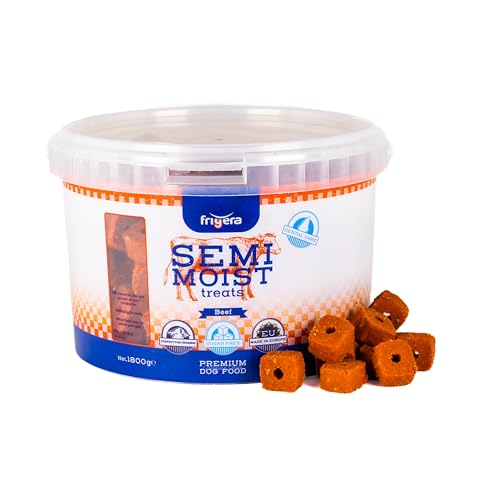 Frigera - Semi-Moist Soft Treats Rind 1800g - Weiche Hundeleckerlis, Leckere Belohnung für Training & Zwischendurch, Ohne Zugesetzten Zucker, Hergestellt in Belgien von friGERA