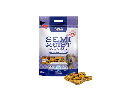Frigera Semi-Moist Soft Treats Wild & Hänchen 165g - Weiche Hundeleckerlis, Leckere Belohnung für Training & Zwischendurch, Ohne Zugesetzten Zucker, Hergestellt in Belgien von friGERA