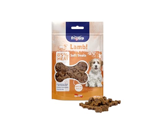 Frigera Semi-Moist Soft Treats Gluten Free High Meat Lamm 165g - Weiche Hundeleckerlis, Leckere Belohnung für Training & Zwischendurch, Hergestellt in Belgien von friGERA