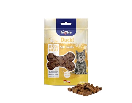 Frigera Semi-Moist Soft Treats Gluten Free High Meat Ente 165g - Weiche Hundeleckerlis, Leckere Belohnung für Training & Zwischendurch, Hergestellt in Belgien von friGERA