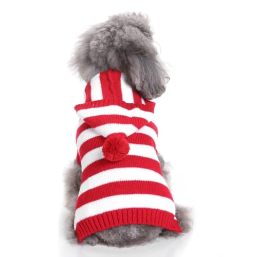 Hunde-Pullover mit Streifen, Winter-Strickpullover für mittelgroße und große Hunde, Weihnachtselch, Hundekleidung, Labrador-Pullover, Kostüm von frissin