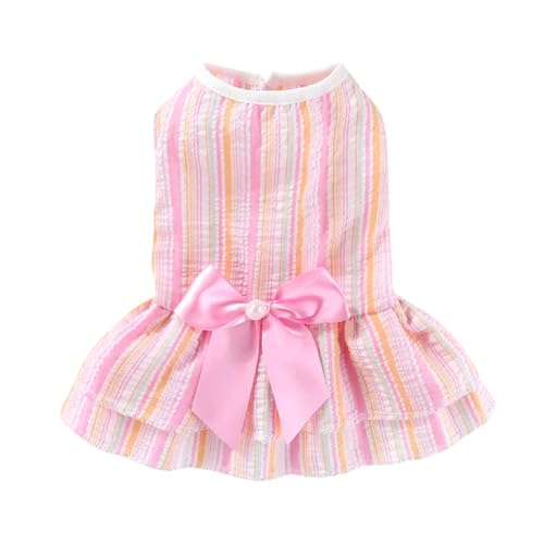 Sommer Haustier Katze Welpen Prinzessin Kleid Haustier Kleidung Gestreift Plaid Kleider mit Schleife Katzen Kätzchen Kaninchen Sphynx Kleidung Haustierbedarf von frissin