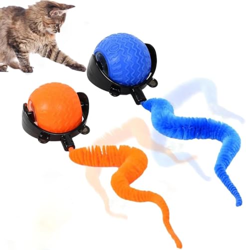 frsba Interaktives Katzenball-Spielzeug, 2025, Katzenball mit Kordel, Maus, selbstrollender Ball mit Abdeckung, kratzfest, für gelangweilte Indoor-Katzen frsba Interaktives Katzenball-Spielzeug, 2025, Katzenball mit Kordel, Maus, selbstrollender Ball mit Abdeckung, kratzfest, für gelangweilte Indoor-Katzen von frsba