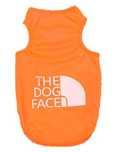 fueel Hundekleidung mit bedruckten Hemden, bequem, weich, für Katzen, Welpen, T-Shirts, orangefarbenes Tanktop, Größe L von fueel