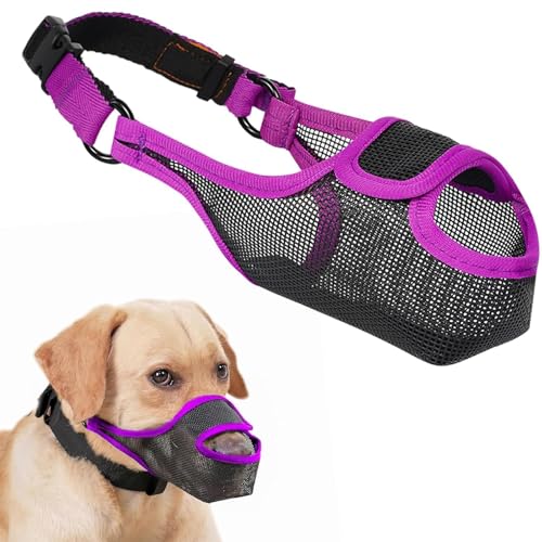 Maulkorb Mittlere Hunde, Maulkorb für Hunde mittlerer Größe, Atmungsaktiver Hundemaulkorb mit verstellbarem Klettverschluss für große, Lila, Hundemaulkorb, Erhindert Das Beißen Bellen Maulkorb Mittlere Hunde, Maulkorb für Hunde mittlerer Größe, Atmungsaktiver Hundemaulkorb mit verstellbarem Klettverschluss für große, Lila, Hundemaulkorb, Erhindert Das Beißen Bellen von fufupaw