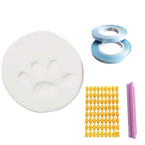 fufupaw 3 Stück Kit mit Pfotenabdruck Set Hund, abnehmbarem Alphabet-Digitalabdruck und Band, Pfotenabdruck Set Katze, einfach zu bedienen, Ideal für Haustier-Souvenirs und Babys-Handabdruck von fufupaw
