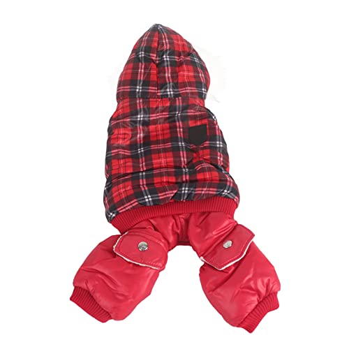 Wintermantel für Hunde, Bequeme Winterkleidung mit Fleece-Kapuze für Mittelgroße Hunde (XL) von fuik