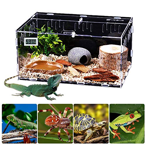 funnyfeng Aquarien, Reptilien Box Acryl Terrarien für Reptilien Amphibien, Zuchtbehälter Terrarium für Schlangenschildkröten, Transportboxen von funnyfeng