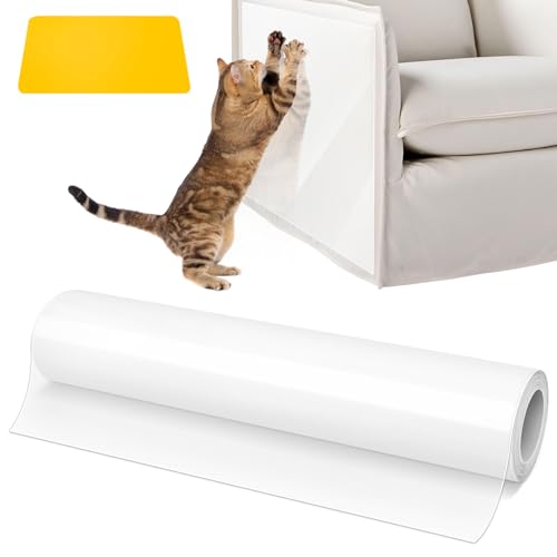 Kratzschutz Sofa Katze, 5m x 43cm Kratzfolie Katzen Selbstklebend, Anti Kratz Folie für Katzen, Katzen Kratzschutz Transparent, Kratzschutzfolie Anti Kratz Tape, Möbelschutz für Sofa, Teppich, Türen von furcas