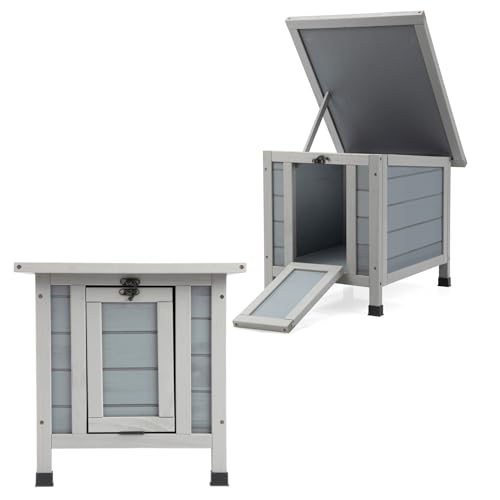 Hasenhaus Outdoor Winterfest aus Holz mit Rampe & Klappdach – Kaninchenhaus für draußen, Kleintierhaus für Kaninchen, Meerschweinchen, Igel, Enten – Grau 51x40x43cm Hasenhaus Outdoor Winterfest aus Holz mit Rampe & Klappdach – Kaninchenhaus für draußen, Kleintierhaus für Kaninchen, Meerschweinchen, Igel, Enten – Grau 51x40x43cm von furpal