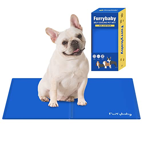 furrybaby Hunde Kühlmatte, UngiftiGes Gel rutschfest und Kratzbar WasChbar Kühldecke Hund, Kühldecke Für Hunde für Den Sommer, Kann für Sofas, Böden (Blau S 15.74 * 19.68 inch) von furrybaby