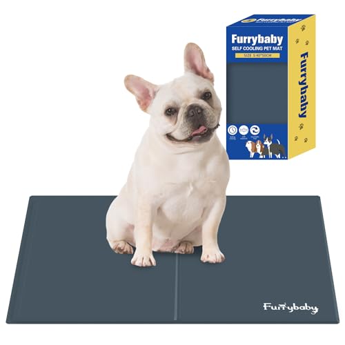 furrybaby Kühlmatte für Hunde, kühlende Matte für Hunde, Gel-Pads für Haustierbett, kühles Bett (grau, Größe S, 40 x 50 cm) von furrybaby